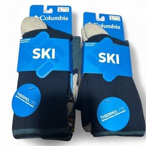 Columbia ski socks over the knee 2 pairs thermolite medium weight  NEW
